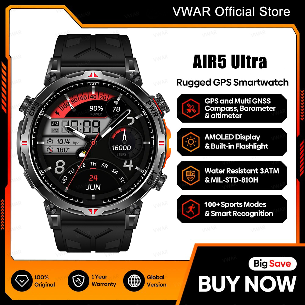 Watch Vs Amazfit - 2025 New VWAR GPS Smartwatch 1.56