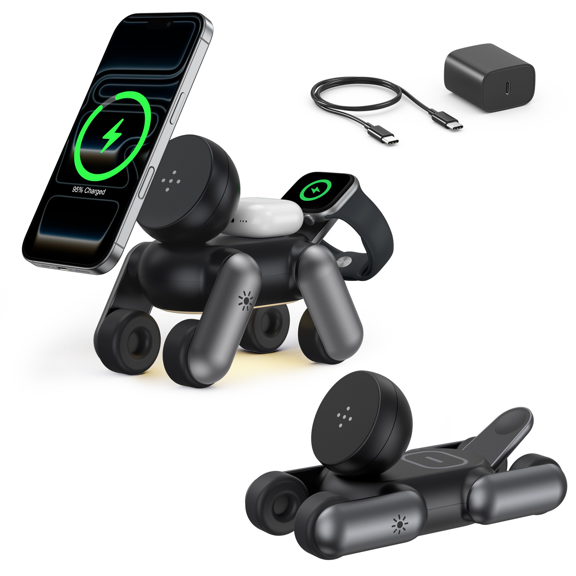 Smartwatch Phone Watches - 3-in-1 Magnetic Wireless Charger Portable MagSafe