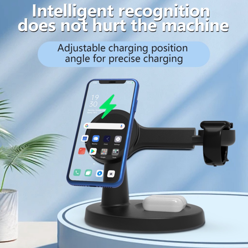 Smartwatch Phone Watches - The three-in-one wireless charging stand for