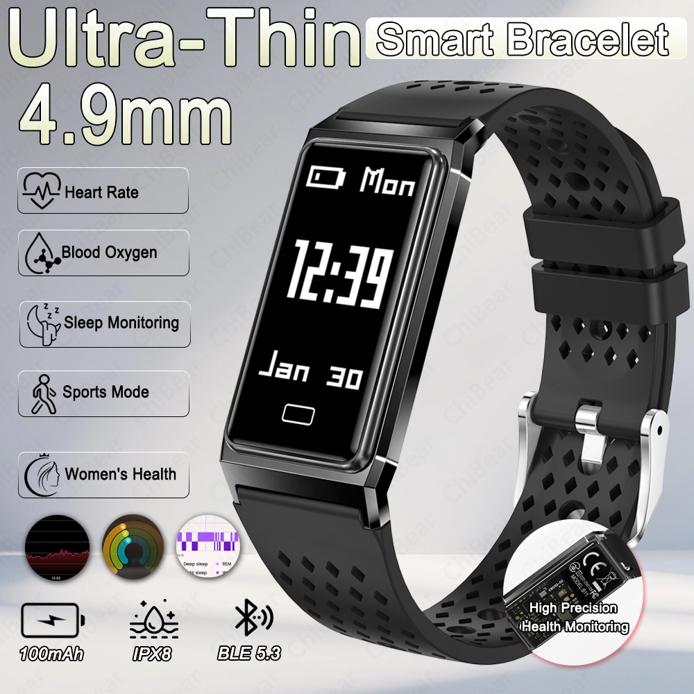 Smartwatch Slim Watches For Men - 2026New 4.9mm Ultra-Slim SmartWatch Health Monitoring