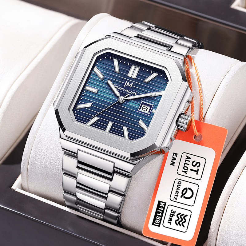 Smartwatch Square Watches For Men - JONNY MOORE K1050 Fashion Luxury Steel