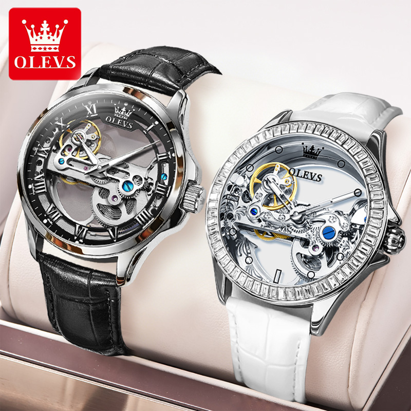 OLEVS Couple Watches Original  - Skeleton Mechanical Watch 评论和价格