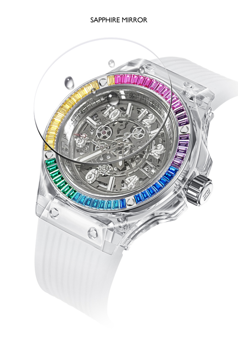 HANBORO Women Automatic Watch  - Skeleton Mechanical Watch 评论和价格