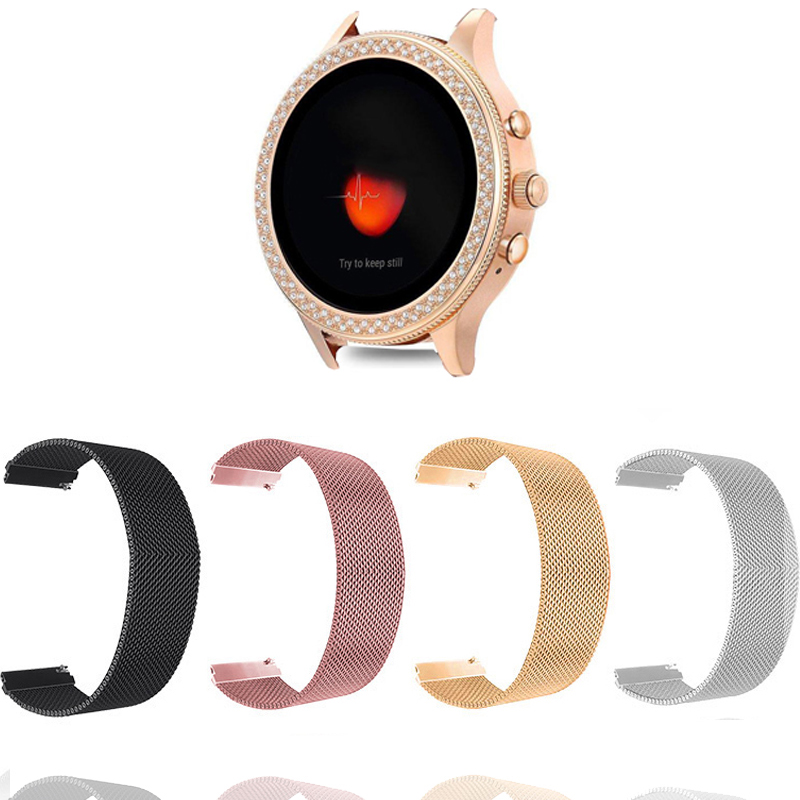 18MM Milanese Loop Strap For F - Fossil Watches Smartwatch Gold 评论和价格
