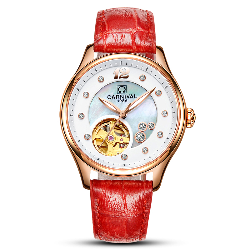 Switzerland CARNIVAL Luxury Wo - Skeleton Mechanical Watch 评论和价格