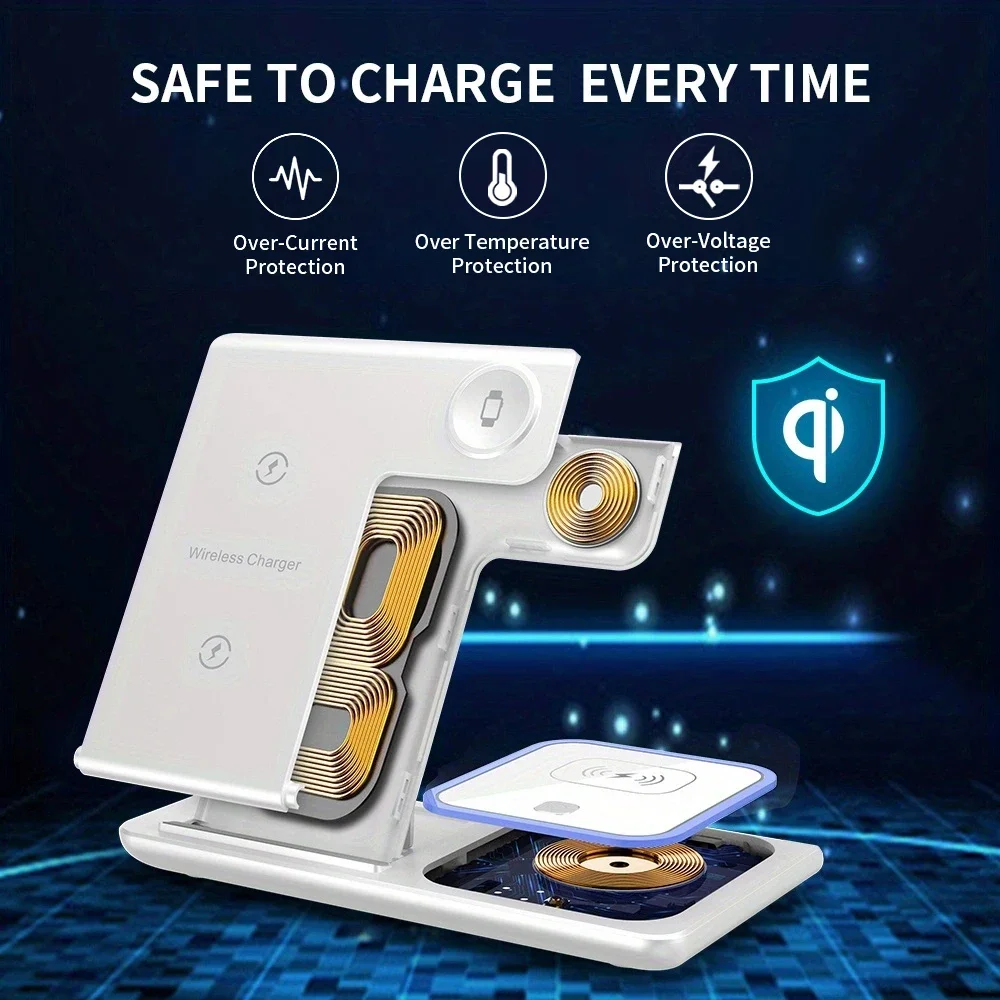 3 In 1 Wireless Charger Foldab - Smartwatch Phone Watches 评论和价格