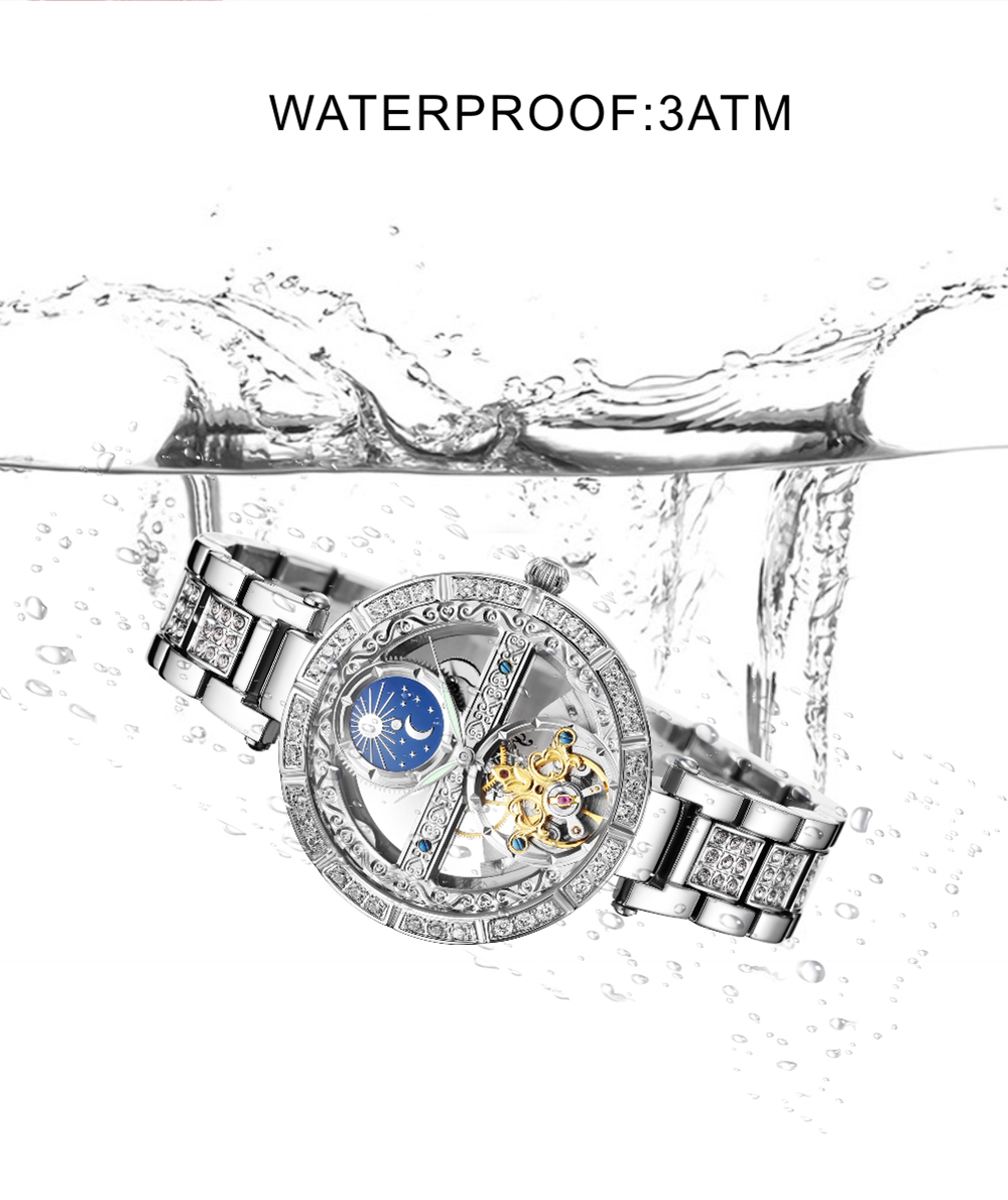 Luxury Women's Waterproof Skel - Skeleton Mechanical Watch 评论和价格