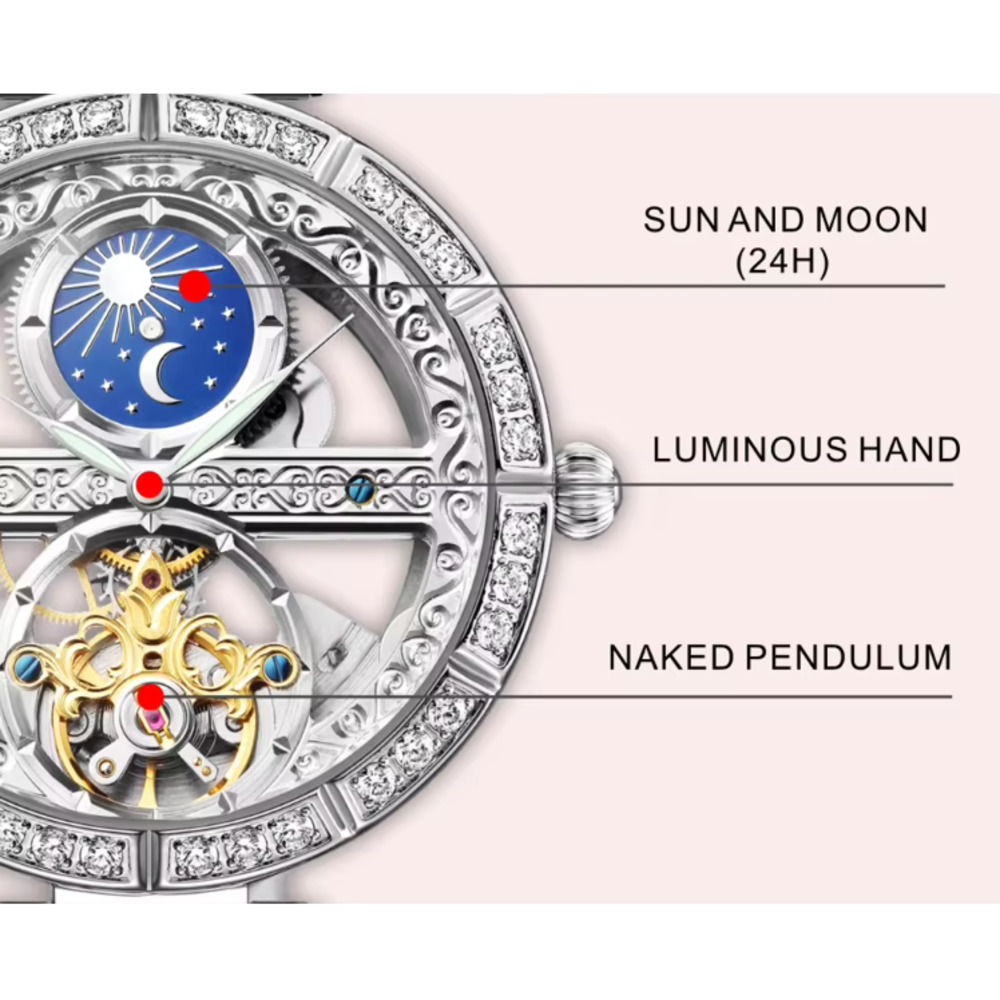 Luxury Women's Waterproof Skel - Skeleton Mechanical Watch 评论和价格
