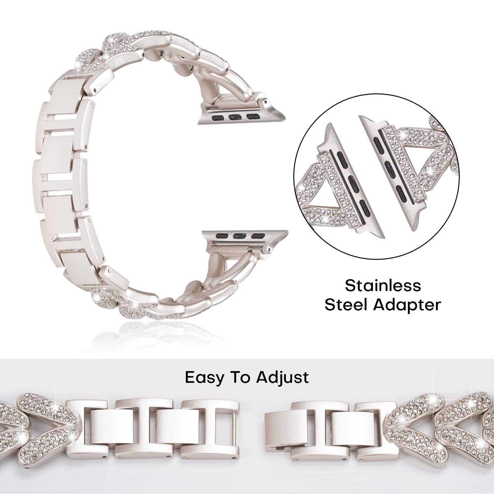 Bling Band for Apple Watch Str - Smartwatch Slim Watches For Men 评论和价格