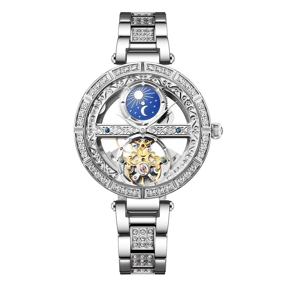 Ladies Watch Automatic Woman L - Skeleton Mechanical Watch 评论和价格