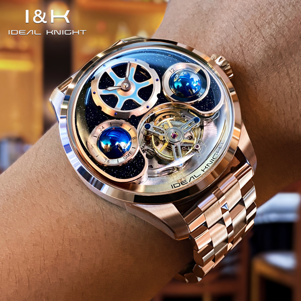 IDEAL KNIGHT 6808 Tourbillon W - Skeleton Mechanical Watch 评论和价格