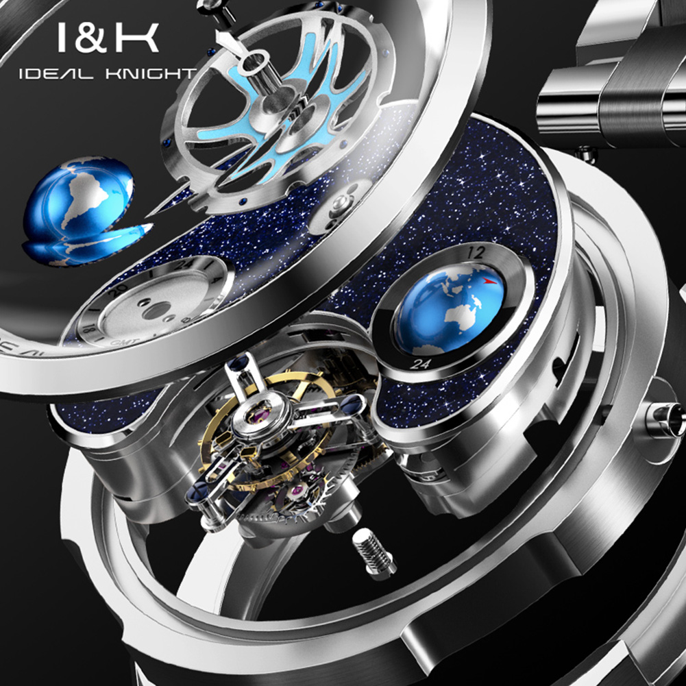 IDEAL KNIGHT 6808 Tourbillon W - Skeleton Mechanical Watch 评论和价格