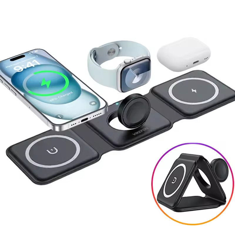 3-in-1 Magnetic Folding Wirele - Smartwatch Phone Watches 评论和价格