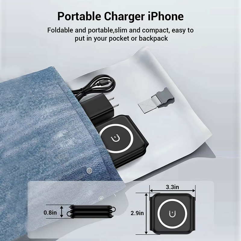 3-in-1 Magnetic Folding Wirele - Smartwatch Phone Watches 评论和价格
