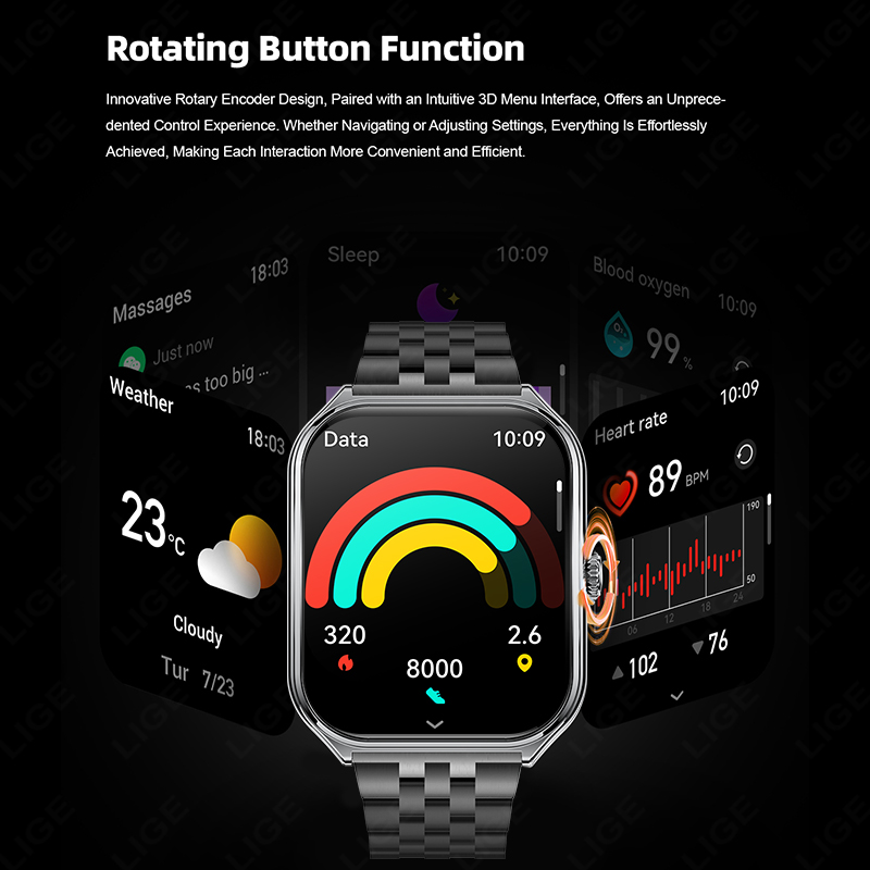 LIGE Fashion Ultra-Slim Amoled - Smartwatch Slim Watches For Men 评论和价格