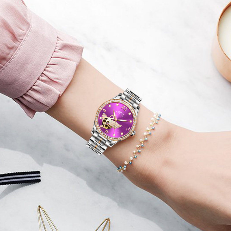 LOBINNI Women Automatic Watch  - Skeleton Mechanical Watch 评论和价格
