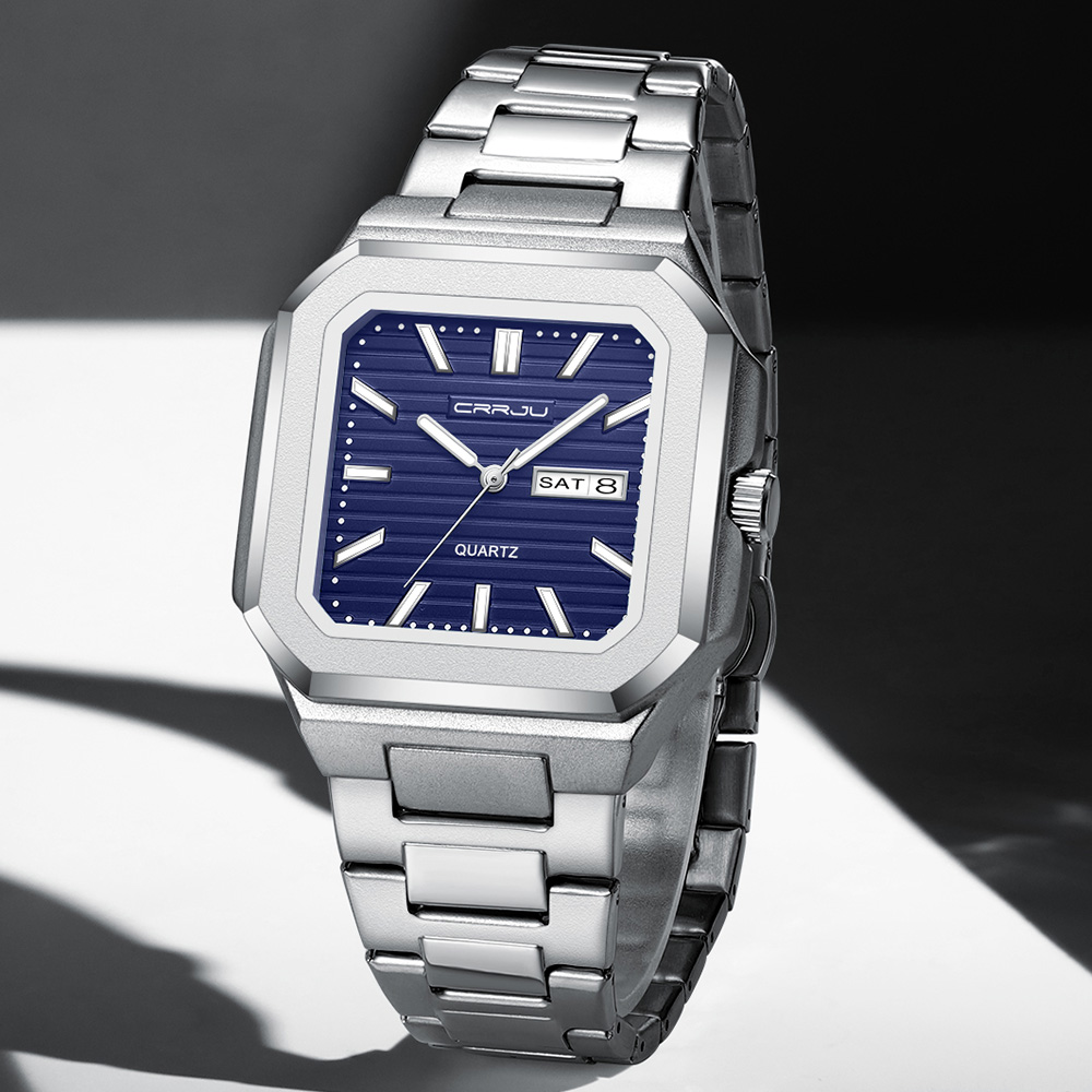 CRRJU Men's Casual Stainless S - Smartwatch Square Watches For Men 评论和价格