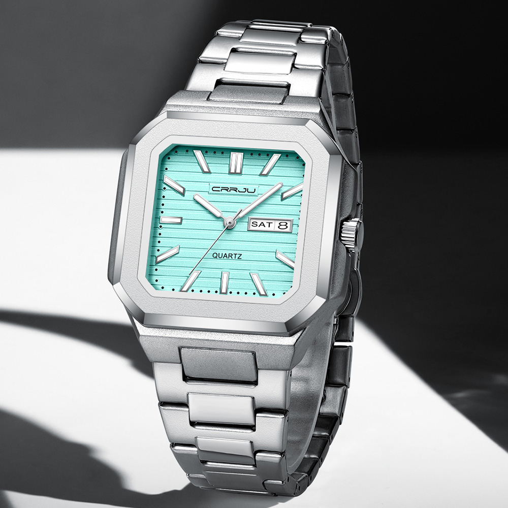 CRRJU Men's Casual Stainless S - Smartwatch Square Watches For Men 评论和价格