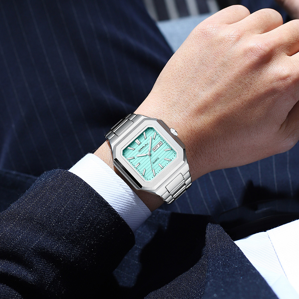 CRRJU Men's Casual Stainless S - Smartwatch Square Watches For Men 评论和价格