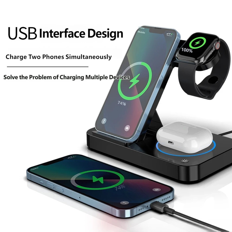 4 in 1 Folding Wireless Charge - Smartwatch Phone Watches 评论和价格