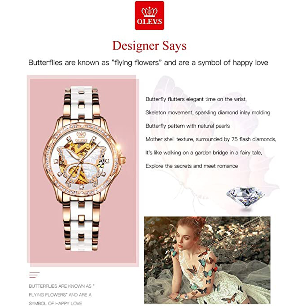 OLEVS Women's Automatic Watche - Skeleton Mechanical Watch 评论和价格